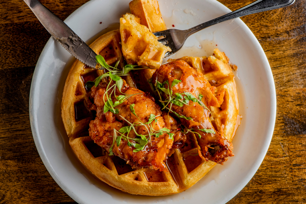 Fried-Chicken-and-Waffles-with-Maple-Syrup